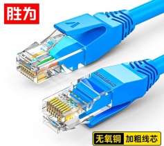胜为超五类网线 cat5e类百兆纯铜 1米 蓝色 电脑/路由器/宽带成品连接跳线 LC-2010C