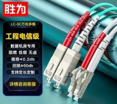 LC-SC万兆多模光纤跳线 3米 胜为工程电信级 OM3-300双芯尾纤 Φ2.0低烟无卤LSZH抗弯曲跳纤光纤线 FOC-2030