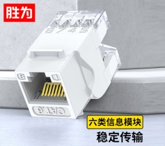 六类网络模块 胜为CAT6千兆网线面板连接器非屏蔽 RJ45水晶头电脑插座连接头直通头 单个装CMK6004H